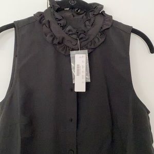 Sleeveless Ruffle Neck Sleeveless Top